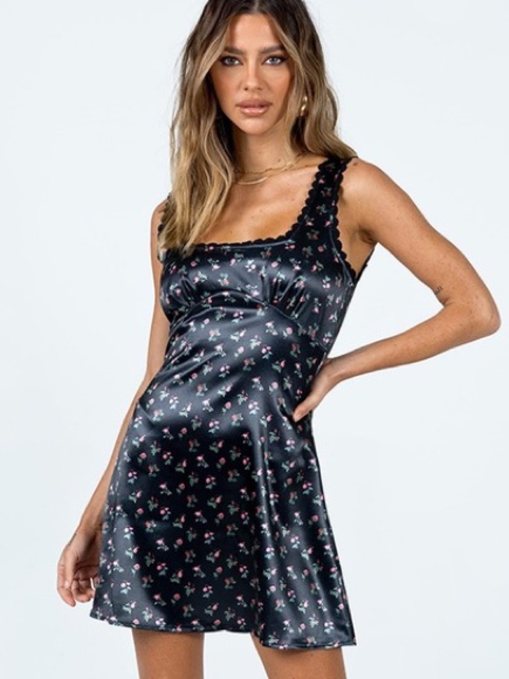 Princess Polly Floral Satin Mini Dress